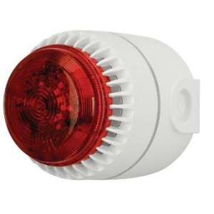 Cooper Fulleon 8210133FULL-0036 ROLP Solista Maxi LED Sounder Beacon – Red Lens – Deep White (W1) Base